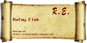 Rafay Elek névjegykártya